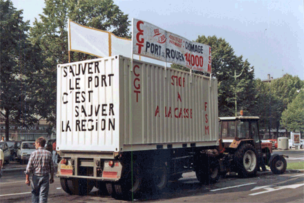Conteneur revendicatif en 1990